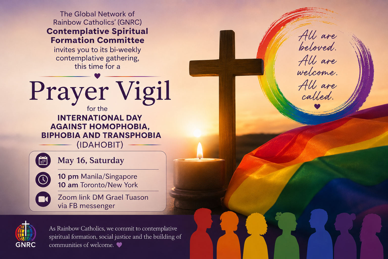 Prayer Vigil for the International Day Against Homophobia, Biphobia and Transphobia (IDAHOBIT)