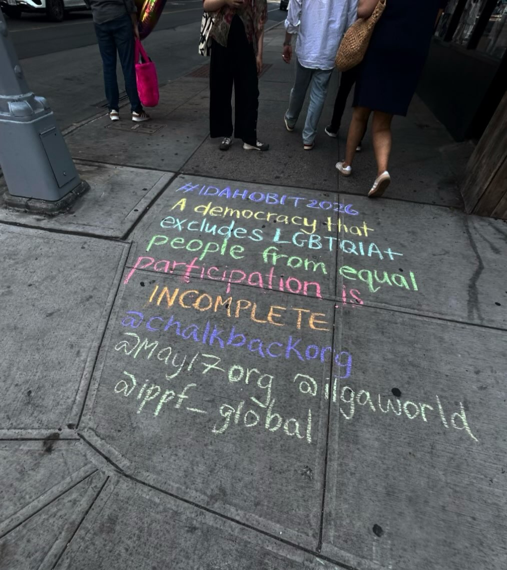Chalking on an NYC sidewalk